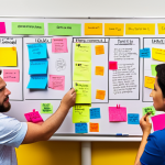 **

A vibrant brainstorming session with a diverse team generating creative ideas using mind maps and colorful sticky notes. Focus on collaboration and out-of-the-box thinking.

**